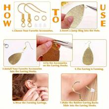 300 个/包硅胶耳环挂钩开口跳环，低过敏手工 DIY 耳环制作用品和配件