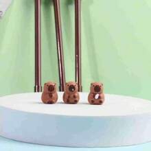 9 件装 PVC 卡通熊设计笔帽，轻便，适用于各种笔、办公用品和修正工具，可作为节日、生日、毕业季和返校礼物 - 彩色 - 查看 2