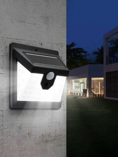 1pc 20/30/40 LED Solar Powered Outdoor Light, Solar Powered, Super High Lumens Solar Wall Light, 3 Mode Switch, Outdoor Yard Solar Sensor Light, Waterproof 4-Sided Solar Wall Light With Motion Sensor, Suitable For Garden, House, Garage