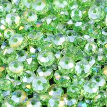 50 件 6/8 毫米浅绿色 AB 色刻面合成水晶珠，手链、项链、DIY 配件珠宝制作用品 - 車輪水晶 - 查看 3