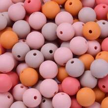 40 peças/Conjunto Contas de Silicone Macias para Fabricação de Chaveiros, Conjunto de 8 Cores, Contas de Silicone de 12mm a Granel, Contas Redondas de Silicone, Contas Distanciadoras Soltas para Chaveiros, Joias, Acessórios de DIY e Artesanato