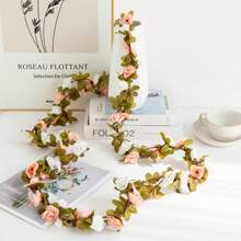 1 件/3 件丝绸玫瑰藤人造花假绿叶植物情人节新娘花束春秋季装饰婚礼花瓶适用于家庭、餐厅、卧室、厨房、房间装饰、节日生日派对配件、户外花园装饰