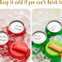 1/4 قطع غطاء أكواب للعلب، أغطية علب المشروبات الغازية بأربعة ألوان، مناسبة للاستخدام مرة أخرى في المشروبات الغازية والعصائر، مجموعة إكسسوارات الحفلات، لوازم العودة إلى المدرسة - متعدد الألوان - مشاهدة 5