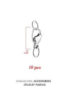 10 20 50 件/包 不锈钢龙虾扣挂钩连接器镀金带跳环适用于手链项链脚链链 DIY 珠宝制作配件用品连接 - Lobster clasp belt loop - 查看 28