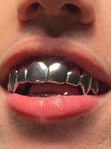 THATBOY 2pcs/Set Hip Hop Fashion Jewelry For Vampire Grillz 18K Golden Silvery Color Plated Braces Vampire Wolf Teeth Grills