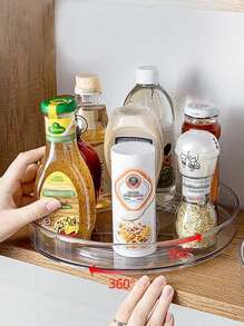 1 件旋转厨房储物架，Slouchy Susan 转盘收纳架，适用于厨房台面、冰箱、橱柜、食品储藏室、厨房储物和整理、餐桌装饰、节日礼物 - 無色 - 查看 3