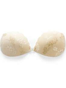 1pc Lace Invisible Backless Strapless Nipple Cover Boob Pads Bra Lift - Apricot - View 10