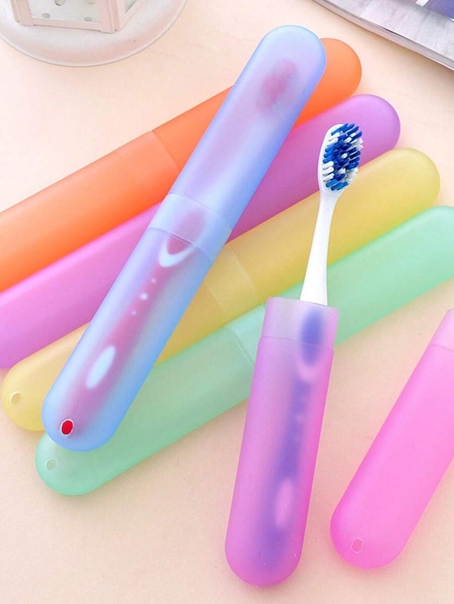 5PCS/Set Portable Travel Toothbrush Holder, Breathable Toothbrush Organizer, Random Color - Multicolor - View 1