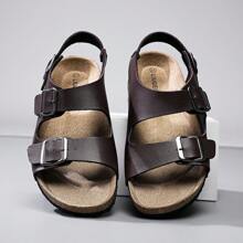 Unisex Cork Strap Sandals, Casual Comfortable Retro Couple Slippers