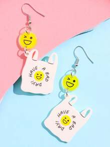 1 对创意搞笑脸“糟糕的一天”设计耳环，时尚珠宝礼物，适合女性 - 彩色 - 查看 1