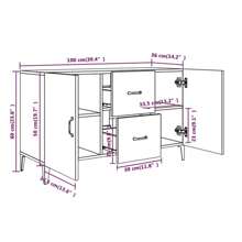 Buffet blanc brillant 100x36x60 cm bois d'ingénierie