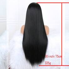 Soft Preplucked Silky Straight 13x6 Lace Front Wig With Free Part Black Color 30Inch 180Density Synthetic Glueless Daily Wear Wigs - Black - View 10