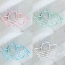 壁挂式塑料肥皂架便携式肥皂盒粘性无需钻孔浴室配件易于安装适用于浴室厨房淋浴墙 - 白色 - 查看 3