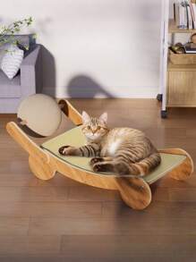 1 pieza Poste rascador para gatos 2 en 1, nido para gatos, bola vertical de sisal sin desprendimiento, marco para escalar gatos, juguetes para gatos, adecuado para proteger muebles, sofás y alfombras de interiores, regalo navideño