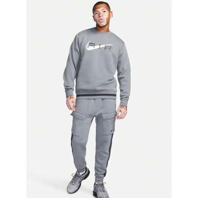  Men's Nike Swoosh Air Tracksuit Grey Sweatshirt Jogger Full Tracksuit
