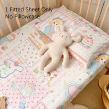 1pc Infant/Toddler Cartoon All Cotton Printed Fitted Crib Sheet, Cute, Comfortable & Fun Child Fitted Sheet, 4-Sides Elastic, Suitable For Baby Boys And Girls (No Pillow Case And Filler) - Multicolor - View 16