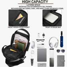 Fashionable Men's Waterproof Crossbody Bag, Outdoor Casual Chest Pack Sling Backpack For Phone And Documents Belt Bag Pouch - Black - View 7