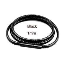 1pc/Lot Black Leather Chain Necklace For Diy Women Men Handmade Braid Rope Long Necklace 40/50/60/70CM Neck Pendant Chain Jewelry Gift