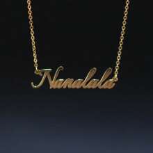 1pc Customized Name Women Necklace, Fashionable Stainless Steel Gold Nameplate Charm Chain Necklace, Personalized Jewelry Suitable For Birthday, Anniversary, Holiday Gifts For Friends, Lover, Family - Gold - View 9