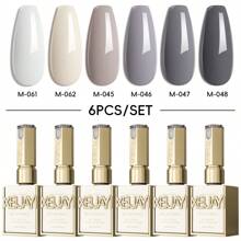 XEIJAYI طقم طلاء أظافر جل 6 ألوان من XEJAYI، جل أظافر UV LED للنقع، شبه دائم، جودة صالون DIY لفن الأظافر للربيع والصيف