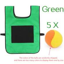 Interactive Sticky Ball Vest Game - Outdoor Sports Toy With Catching And Throwing Targets, Available In Red, Green, Blue, Yellow (Ball Color Shipped Randomly) - Multicolor - View 17