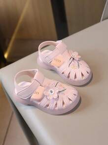 1双女童夏季平底凉鞋软底时尚凉鞋小公主休闲凉鞋优质之选陪伴孩子快乐成长 - 粉色 - 查看 8
