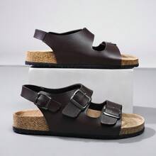 Unisex Cork Strap Sandals, Casual Comfortable Retro Couple Slippers