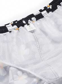 Men's Floral Plaid Pattern Drawstring Waist Casual Beach Shorts