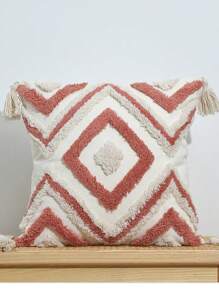 1pc/2pcs Set Nordic Ins Style Morocco Tufted Throw Pillow Case, Luxury Embroidered Tassel Cushion Cover, Removable & Washable For Home, Car, Sofa, Bedroom, 30*50cm, 45*45cm (Without Insert)