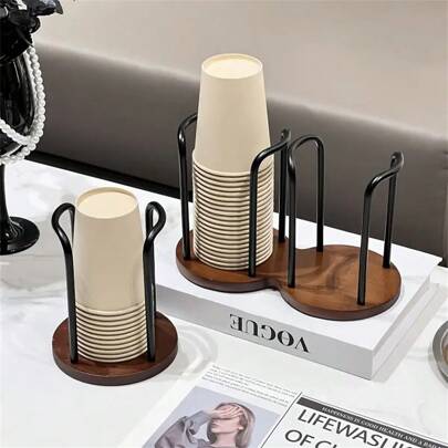 1 件一次性纸杯架，多功能桌面咖啡奶茶杯架，杯子取回器，适用于水疗中心、家庭、办公室、酒吧、咖啡厅、浴室等场所