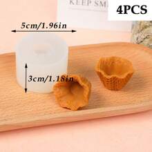 1/4 件硅胶冰淇淋形蜡烛模具，DIY 手工蜡烛制作用品，蜡熔体，肥皂，树脂工艺装饰 - 白色 - 查看 12