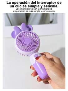 Handheld Fan Cartoon Cute Animal Desktop Outdoor Multifunctional Mobile Phone Holder Fan USB Charging Wind Power Summer Silent Electric Fan Student Dormitory Desktop Office Small Portable Mini Handheld Small Fan - Green - View 5