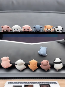 Combinación creativa, artículos decorativos para computadora/televisor, figuras de animales lindos, adornos para pantalla de navegación de automóvil, muñecos de dibujos animados, micronaturaleza, accesorios DIY, manualidades