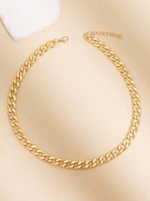 1 pieza Collar minimalista de cadena gruesa, accesorios de joyería para mujeres y niñas