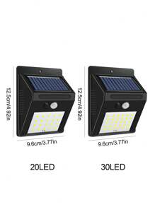 1 pièce Extérieur 20/30/40 LED Éclairage mural solaire, 3000 lumens Illumination Lumineuse, Éclairage de jardin extérieur pour Allée, Cour, Patio