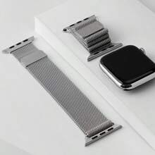 1 pieza de Correa de lazo magnético compatible con Apple Watch de 46mm, 44mm, 45mm, 41mm, 49mm, 38mm y 42mm, pulsera de metal para Apple Watch Series 8, 7, 6, 9, 10, SE, Ultra, 2 y 5