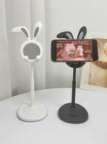 1pc 2025 New Cartoon Rabbit With Floppy Ears Phone Stand, Desktop Phone Holder, Multi-Function Stand, Adjustable Height Slouchy Support Stand, Live Streaming Slouchy Stand - Multicolor - View 8
