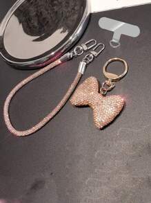 优质闪亮挂绳，时尚心形和蝴蝶结设计，适合女性，多功能手机腕带，适合送给母亲、家人、朋友、生日、节日的手机挂饰、手机链 - 彩色 - 查看 19