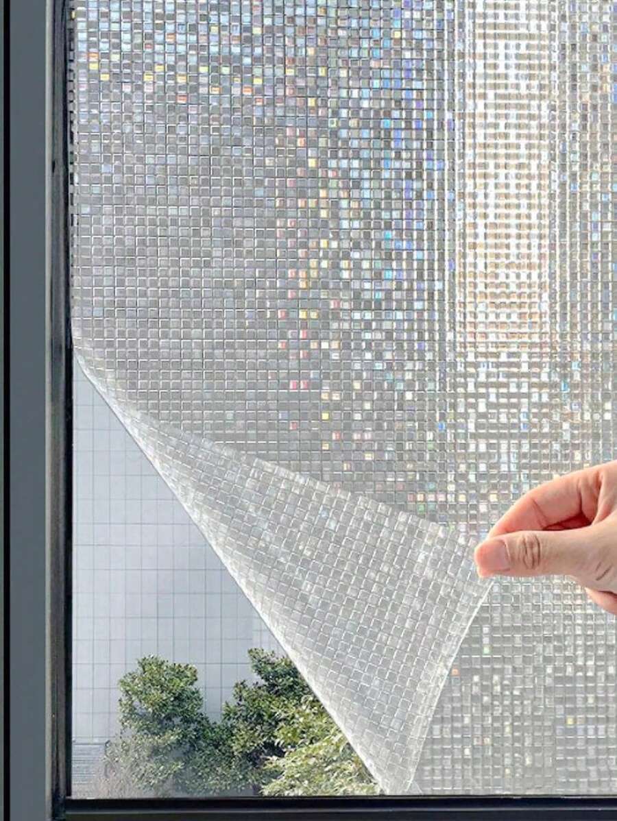 1 卷彩色玻璃贴膜，半透明，用于阻挡紫外线，车窗贴膜，阳台反光防晒隐私膜，淋浴门乙烯基热控制磨砂膜 - 彩色 - 查看 1