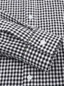 1 pièce Chemise homme 2025 Nouveau style noir et blanc à carreaux, coupe ample et polyvalente, mode coréenne chemise oversize à carreaux, convient pour le travail et les tenues décontractées au printemps/automne