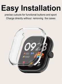 1pc Solid Color Electroplated TPU Full Body Shockproof Anti-Scratch Protective Case Compatible With Redmi Watch 4 - Redmi Watch 4 - View 4
