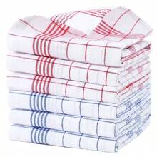 4/6/8/12 Pcs Rags, 2 Colors Kitchen Tea Towels, Creative Napkin Classic Plaid Rectangular Cotton And Linen Fabric Home Kitchen Fabric Napkin Placemat Tea Towel Home Supplies Grid KitchenTowels,Fabric Stripes And Checkered Kitchen Towels, - Multicolor - View 12