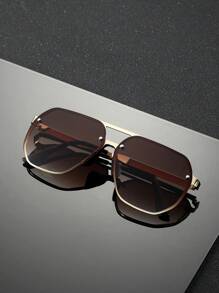 1 Pair Unisex Retro Fashion Metal Sunglasses, Classic Design Suitable For Vacation, Travel, Sports, Driving, Beach, Festivals, Street Style, Fishing, Outdoor Activities, Party