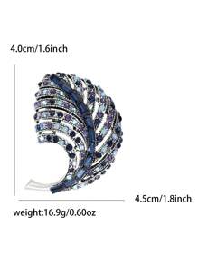 Fashionable Rhinestone Leaf Brooch For Women Plant Brooch Dress Suit Pin Accessories Party Banquet Gift - Leaf - View 9