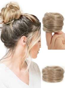 Tóc giả tổng hợp 3 inch búi với dây chun đàn hồi quấn quanh phần sau tóc để kéo dài vòng tóc giả và tạo kiểu cho tóc đen và vàng của phụ nữ, dây buộc tóc đuôi ngựa, dây thun buộc tóc, dây chun buộc tóc, dây buộc tóc - Nhiều màu - Xem 19