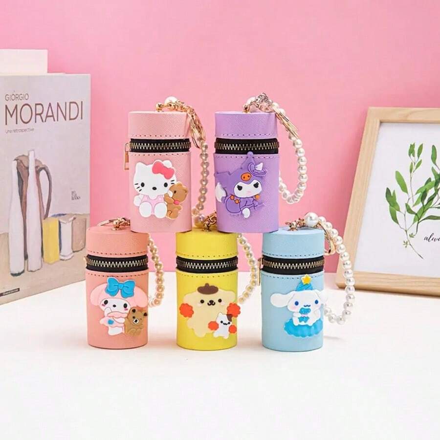 Sanrio 1pc Sanrio Hello Kitty Melody Laurel Dog Pudding Dog Kulomi Cartoon Cute Bucket Bag Portable Bucket Purse Children's Creative Bag Earphone Storage Bag Wallet Purse Wallet Mini Wallet Coin Wallet