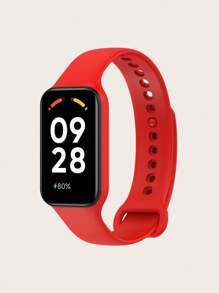 1 件纯色休闲风格一体式硅胶智能手环表带适用于 Mi Band 8 Active