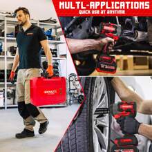 Denaztl Cordless Impact Wrench, 450Ft-Lbs (600N.M) 1/2" Brushless Impact Gun, 21V High Torque Power Impact Driver, 4.0Ah Battery Electric Impact Motor 3 Variable Speeds For Car/Truck RV/Mower