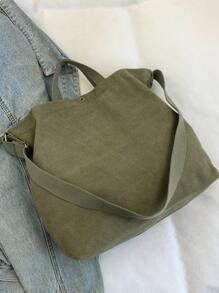 Túi Tote Canvas Họa Tiết Chữ Dung Tích Lớn Cho Nữ, Túi Xách Thời Trang Đeo Vai Đi Làm Thường Ngày, Túi Satchel Nữ Trọng Lượng Nhẹ Tối Giản Dung Tích Lớn, Túi Tote Đeo Chéo Cổ Điển Đa Năng, Túi Tote Nữ Phong Cách Đơn Giản Mới Phù Hợp Đi Làm Đi Học, Túi Đi Học Phong Cách Nghệ Thuật Cho Thanh Thiếu Niên, Túi Sách Cho Phụ Nữ Hoặc Học Sinh, Hoàn Hảo Cho Sách, Mua Sắm, Quay Lại Trường Học Và Nhiều Hơn Nữa - màu xanh lá - Xem 9