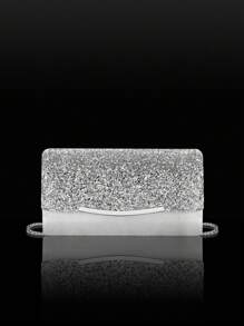 Elegante Clutch Tasche, glitzernde Pailletten Klappe Abendtasche, exquisite Damen Abendtasche, modische Schulter Metall Kette Tasche, mit hochwertigem Strass Schmuck in 3 Stücke Set, luxuriöse Strass Halskette, Armband und Ohrringe, geeignet für Partys, Hochzeiten, Dinner/Bankette, das perfekte Geschenk für Frauen, Mädchen, weibliche Studenten, Büroarbeiterinnen.